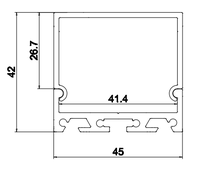 Profil de lumière linéaire LED 4245mm Surface d'anodisation en aluminium série 6000 pour usage de bureau Surface de plafond Surface de profil LED