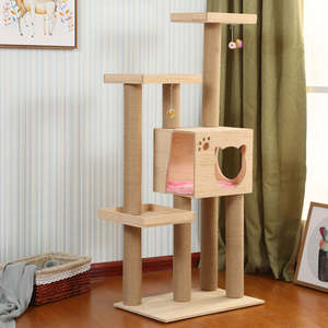 Hot Selling Modern Groot Massief Hout Luxe <span class=keywords><strong>Cactus</strong></span> Kat Klimmen Boomtoren Huis <span class=keywords><strong>Scratcher</strong></span> - Product Image 6