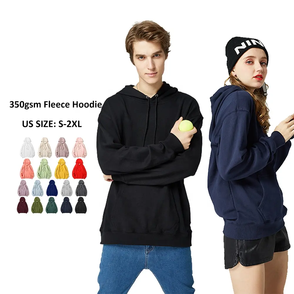 OEM Heavy Thick Fashion Pullover Hoodie Men Custom Logo 100% Cotton Printed Plain Plus Size Oversized Hoodie