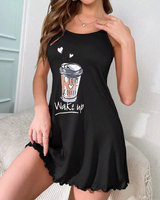 Haute qualité Sexy robe de nuit d'été pour les femmes confortable maison tenue décontractée Sexy pyjamas mignon imprimé vêtements de nuit