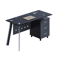 Bureau de visite en acier, meuble de haut de gamme, en verre, Design moderne