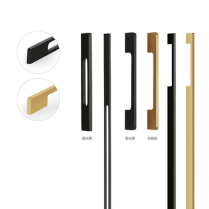 Poignée de porte de placard longue en profilé d'aluminium 1M, finition or mat noir - Product Image 5