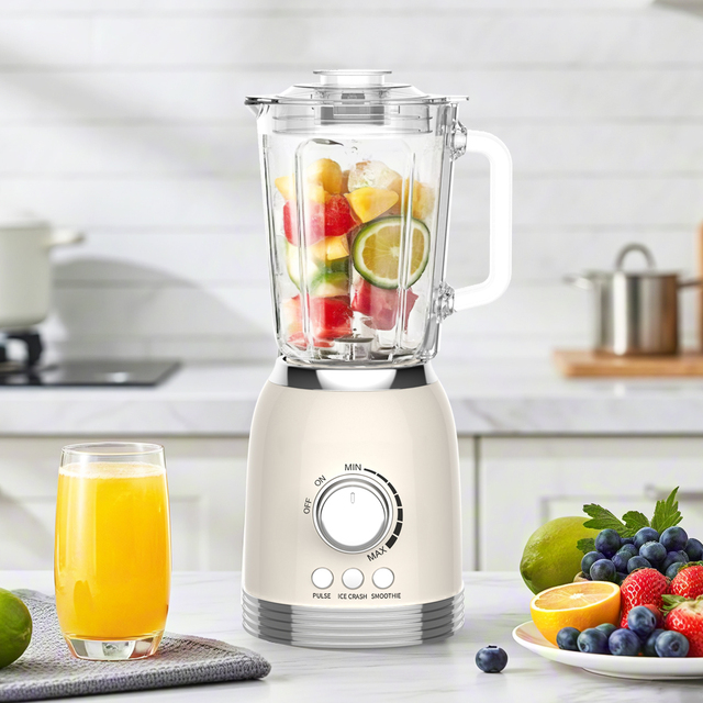 800 Watts Countertop Juicer Blender for Household Use German Language 50.73 oz Glass Jar Smoothies Shakes Drinks Ice Crusher