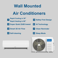 Unité de climatisation split à inverter 1,5 CV 12000 BTU, système monobloc intelligent pour maison connectée avec Wifi, contrôle mobile Klima, gaz R32, refroidissement et chauffage