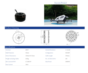 Moteur sans balais personnalisé DF0601 pour multicoptère 60KV 1800W, moteur de haute qualité - Product Image 5