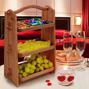 رف تخزين خشبي محمول متعدد الأغراض بثلاث طبقات للمطبخ لتخزين التوابل والخضروات والفواكه - Product Image 1