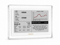 Kylendar – Calendrier financier intelligent à encre électronique en acrylique transparent de 7,5 pouces, affichage de données de portefeuille boursier et événements économiques pour bureau