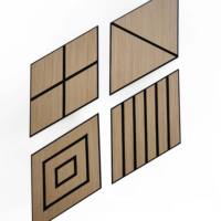 Panneaux Akuslat Panneau d'absorption acoustique Matériau de recyclage Utilisation murale Panneau acoustique hexagonal en bois Panneaux acoustiques d'art