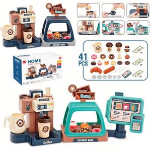 Realistic Shopping Coffee <b>Machine</b> With Lights and Sounds Kitchen Toy Pretend Play Food Set for Toddles - Product Image 1