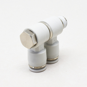 Raccord pneumatique rotatif à trois voies, coude mâle universel <span class=keywords><strong>double</strong></span>, série PHW, <span class=keywords><strong>type</strong></span> F plaqué, 4 6 8 10 12 mm - Product Image 5