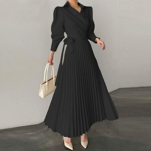 Vestido Maxi de Lino Tartán Bohemio Personalizado de Alta Calidad para Mujer, Informal, Moderno, con Estampado Sólido, Cintura Elástica, Tejido para Uso Diario - Product Image 3