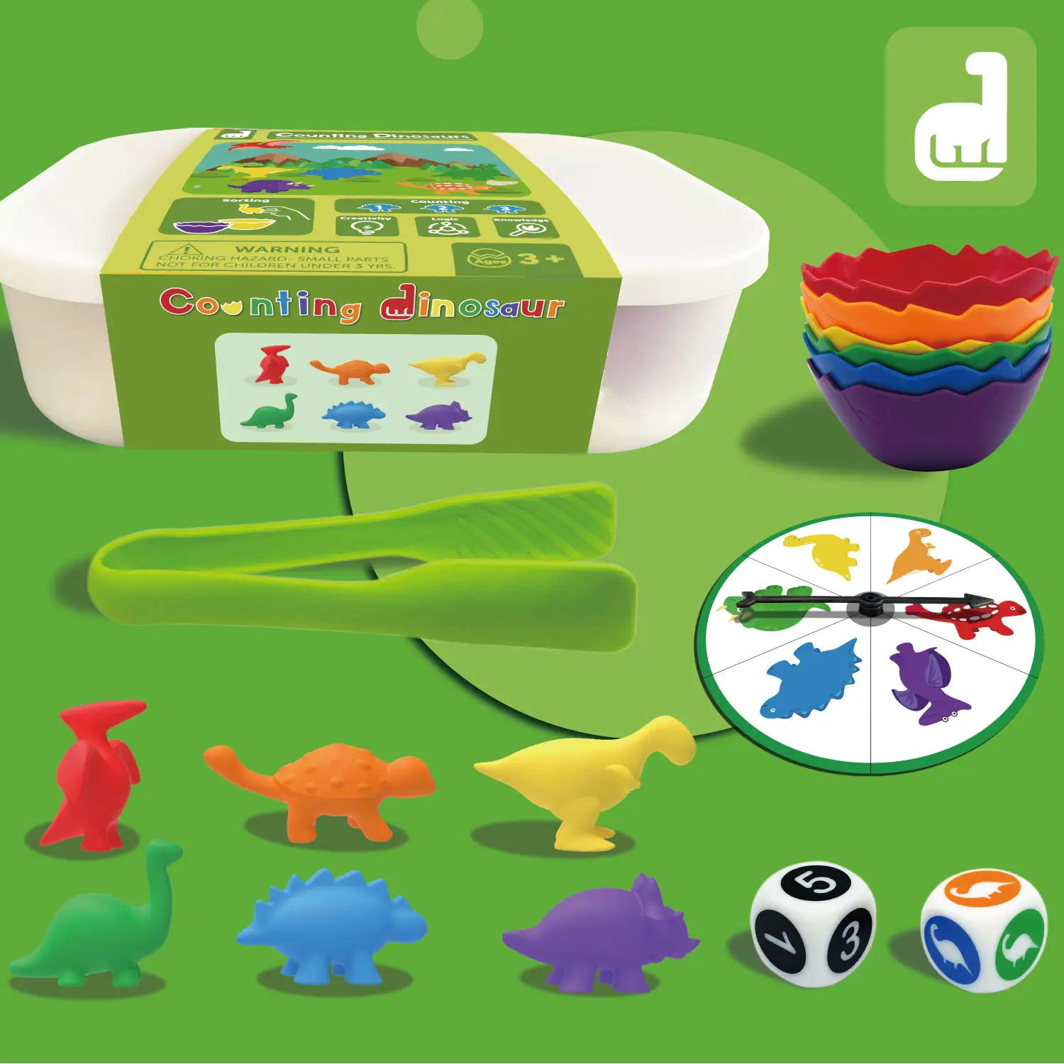 डायनासोर रंग छँटाई और गिनती गतिविधि सेट-शैक्षिक सीखने के लिए खेल Toddlers के पूर्वस्कूली उम्र की तरह गिनती भालू