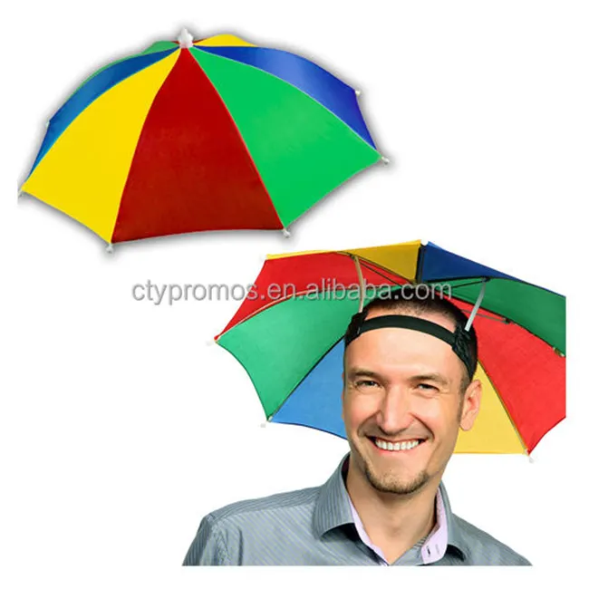 Guarda-chuva de cabeça personalizado, chapéu pequeno promocional para guarda-chuva