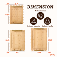 Plateau et assiette de service en bambou naturel, durable et non toxique, personnalisable, pour les fêtes, les collations, les cadeaux d'affaires