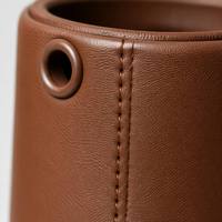 Boîte à mouchoirs cylindrique ronde en cuir PU, support de mouchoirs sculptural unique en cuir marron, artisanat en cuir, sur mesure OEM