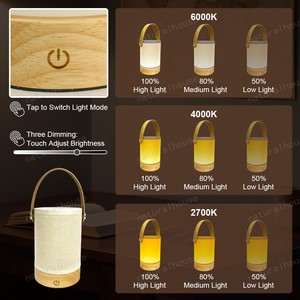 Bán buôn nhỏ chức năng 2000mAh có thể sạc lại xách tay LED cảm ứng bảng ánh sáng ban đêm Đèn bàn cho nhà hoặc bên ngoài - Product Image 3