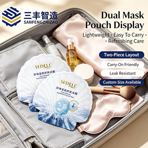 Bolsa de Embalaje de Plástico Flexible para Mascarillas Faciales SEDELL con Logotipo Personalizado, Individual, Azul y Blanco - Product Image 2