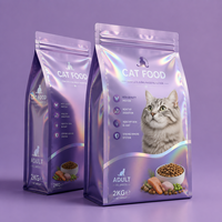Bolsas de Embalaje de Aluminio y Plástico Mate de Fábrica Directa, Bolsas con Fondo Plano y Cierre Hermético para Alimentos de Mascotas, Perros, Gatos y Pollos