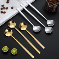 Ustensile d'agitation moderne en acier inoxydable à long manche, petite cuillère élégante en métal pour thé, café, dessert, pour les fêtes