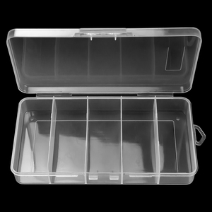 Custom Logo Sticker Fishing Tackle Lure Storage Boxes Waterproof 18*10*3cm Clear Transparent Fishing Accessories Plastic Box