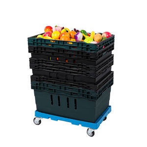 उच्च गुणवत्ता वाले प्लास्टिक शॉपिंग फोल्डेबल हैंड ट्रक कार्ट प्लेटफॉर्म सामग्री हैंडलिंग ट्रॉली - Product Image 5