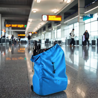 BSCI personnalisé grand simple ou Double poussette sac de voyage Polyester mode fermeture éclair étanche Portable avion porte vérifier sac