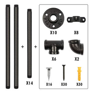 الأنابيب الرف العتيقة الصناعية جدار جبل معدن الحديد خمر ريترو DIY فتح الصفحة الرئيسية العائمة تخزين خزانة أرفف للكتب رف الكتب - Product Image 5