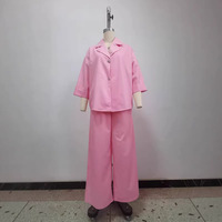 Ensemble deux pièces décontracté et tendance pour femme, style européen et américain, nouvelle collection 2026 : haut rose à col tailleur et pantalon droit taille haute
