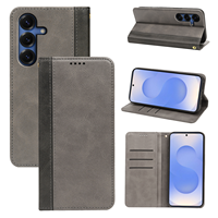 Étuis portefeuille en cuir à rabat pour téléphones mobiles Samsung S25 Ultra S24 Edge S26 S23 Plus avec support magnétique intégré
