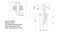 Rivet en plastique de type R pour cache-ventilateur d'imprimante 3D, avec trou de dissipation thermique et filet anti-poussière, pièce de fixation additive pour fabrication