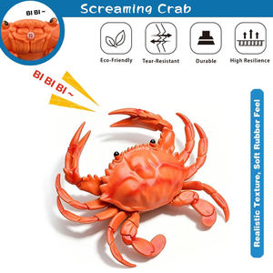 ของเล่นบีบเสียงร้องรูปปูและกุ้งมังกร ของเล่นสัตว์ทะเลเหมือนจริง ทำจากยาง มีเสียงบี๊บ ฝึกทักษะการเคลื่อนไหว ของขวัญสำหรับเด็กและผู้ปกครอง - Product Image 2
