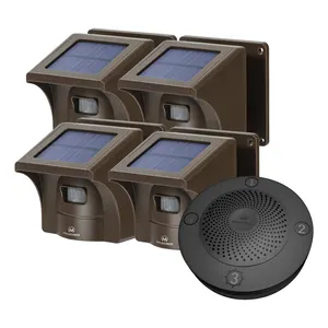 wireless motion detector alarm outdoor 800M long range solar Wireless PIR Motion Sensor Detector,1 receiver & 4 sensors