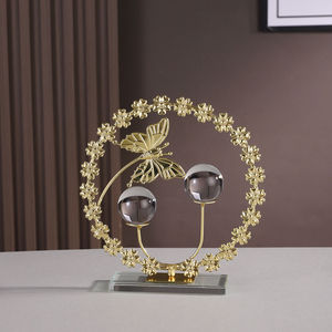 ลูกบอลคริสตัลรูปดอกซากุระ งานฝีมือโลหะ ของตกแต่งโต๊ะทำงาน สำหรับห้องนั่งเล่นและทางเข้าบ้าน - Product Image 2