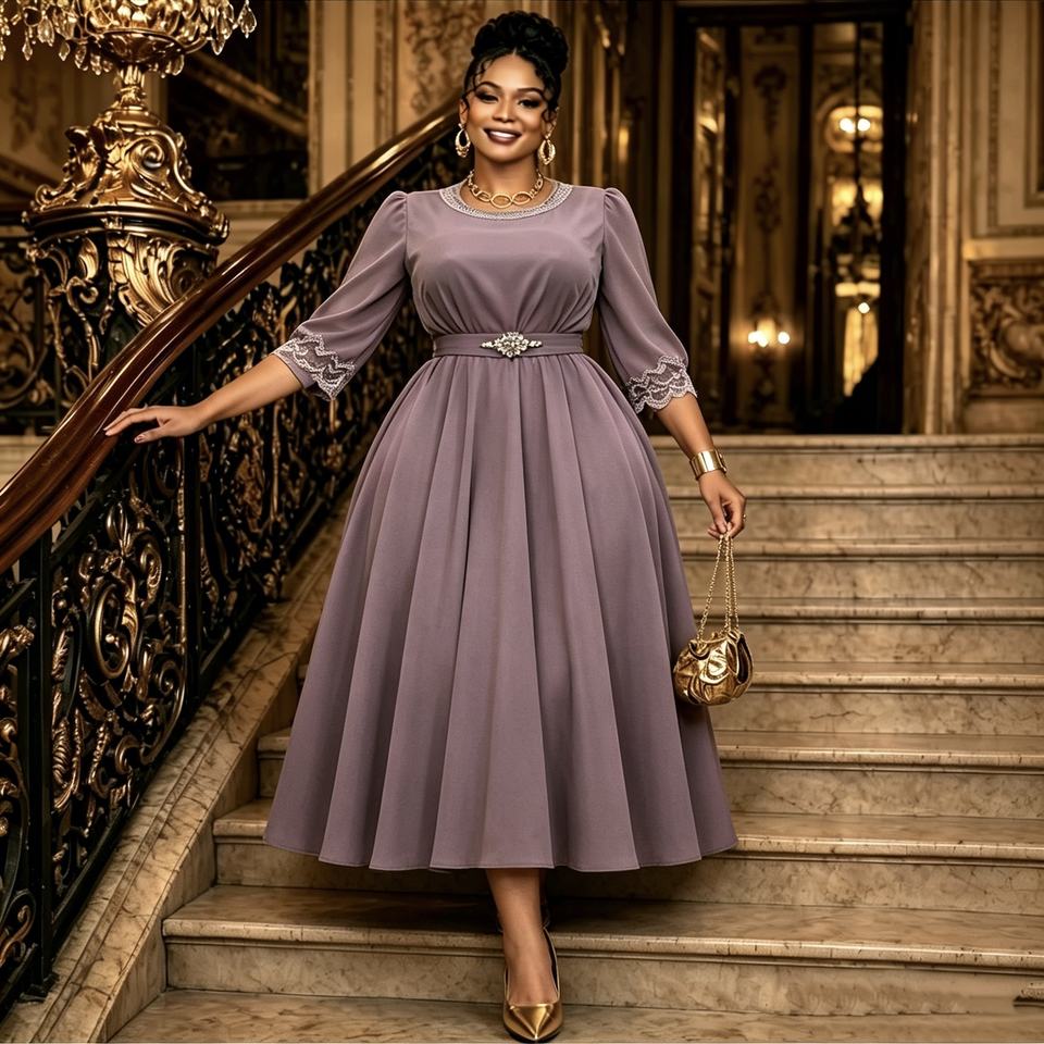 2026 Hot Sale African Rhinestone Plus Size Chiffon Luxury Evening A ...