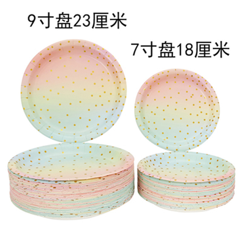 Platos de papel coloridos de 7 pulgadas, 25 piezas