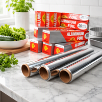 Rouleau de papier aluminium de qualité alimentaire enduit pour barbecue, cuisson, usage en cuisine, jetable, température douce, marque WANTENG