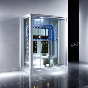 Cabine de <span class=keywords><strong>douche</strong></span> <span class=keywords><strong>hammam</strong></span> <span class=keywords><strong>sauna</strong></span> vapeur moderne Baiyao en alliage d'aluminium pour 1-2 personnes, usage hôtelier et spa, garantie 2 ans - Product Image 4
