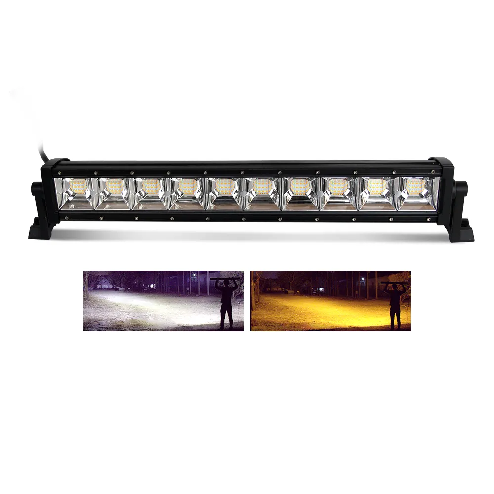 निविड़ अंधकार Ip68 22 इंच ट्रक छत चार मोड प्रकाश चमकती काले सफेद वैकल्पिक एलईडी प्रकाश बार