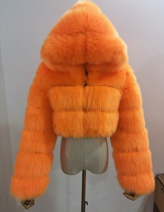 Nuevo diseño moderno de moda de talla grande mullido otoño cálido moda Faux invierno <span class=keywords><strong>se</strong></span>ñoras abrigo de invierno chaqueta de piel para mujer - Product Image 2