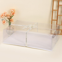 Vente en gros de boîtes à gâteaux transparentes rectangulaires de 70*90*20 cm, boîtes à gâteaux en papier mat gaufré pour mariage, remise de diplômes des étudiants