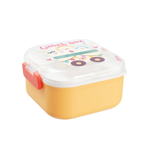 Lonchera Cuadrada de Dibujos Animados, Lonchera Infantil Hermética y a Prueba de Fugas con Cuchara y Compartimento para Salsas, Apta para Calentar en Microondas - Product Image 5