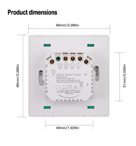 สวิตซ์อัจฉริยะ Wi-Fi สวิตซ์แอปรีโมทคอนโทรลสวิตช์ปุ่มกดสำหรับบ้านอัจฉริยะมาตรฐานยุโรปพร้อมสายที่เป็นกลาง - Product Image 2