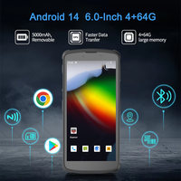 PDA Resistente al Agua IP67 con Android 14, 4+64G, Pantalla Táctil de 6 Pulgadas, Escáner de Códigos de Barras QR para Almacén con NFC y WIFI