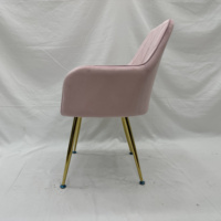 Offre Spéciale chaises de salle à manger en tissu rose élégant avec pied en métal doré Design moderne pour les centres commerciaux Restaurants vente d'usine pour chaise de maquillage
