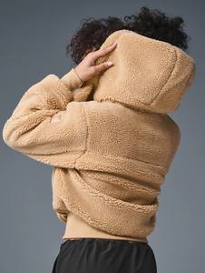 جاكيت شيربا فاخر بتصميم عتيق مع ياقة ماندارين، مزيج من الصوف والكشمير، طول قصير، مقاوم للرياح ودافئ للنساء في فصل الشتاء - Product Image 3