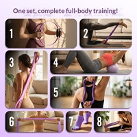 Ensemble de ballons de yoga ABS, anneau de yoga et de pilates multifonction, équipement de fitness et d'entraînement à domicile en 10 pièces