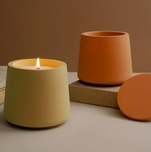 C & H pot de <span class=keywords><strong>ciment</strong></span> en céramique Signature bougie en béton blanc/noir/gris <span class=keywords><strong>ciment</strong></span> brûler bol mèche en bois fissuration bougeoir - Product Image 5