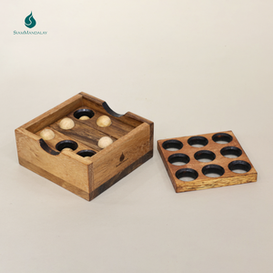 Gopher Hole: Rompecabezas de madera artesanal tailandés, juego de lógica 3D para adultos - Product Image 4