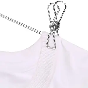 Fabrika tel Metal bez Pin dayanıklı hiçbir pas açık ağır giyim çamaşır klipleri çok güçlü kavrama giysi mandal
