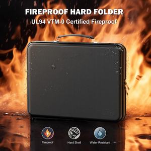 Yhx Xách Tay Chống Cháy Cứng Vỏ Tài Liệu Tổ Chức Lưu Trữ Tài Liệu Màu Đen Hộp Tài Liệu Cho Máy Tính Xách Tay Hộ chiếu Nộp Hồ sơ Các Mặt Hàng - Product Image 3